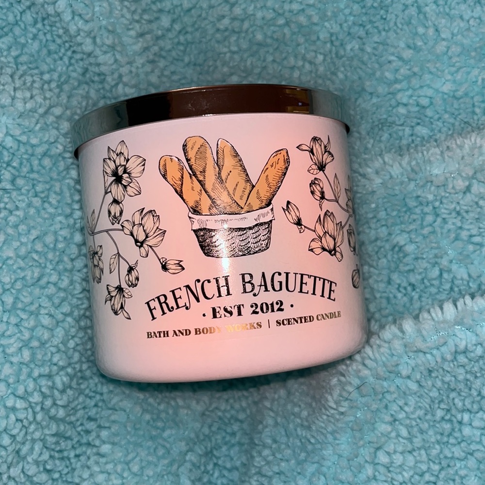 Bath & Body Works 3-wick candle in limited edition scent French Baguette.
